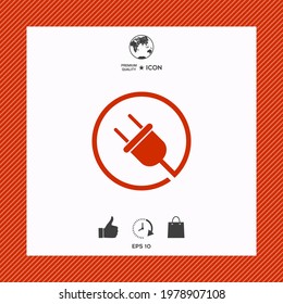Plug in round icon, elements for your design