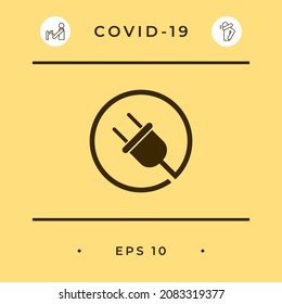 Plug in round icon, elements for your design