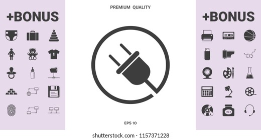 Plug in round icon - graphic elements for your design