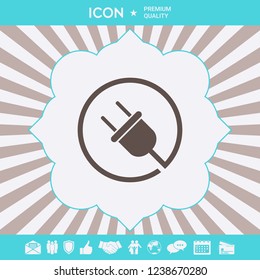 Plug in round icon. Graphic elements for your design