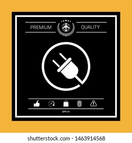 Plug in round icon. Graphic elements for your design