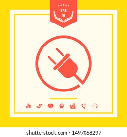 Plug in round icon. Graphic elements for your design