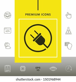 Plug in round icon. Graphic elements for your design
