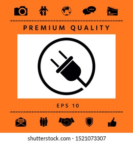 Plug in round icon. Graphic elements for your design
