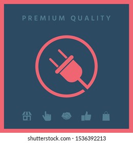 Plug in round icon. Graphic elements for your design