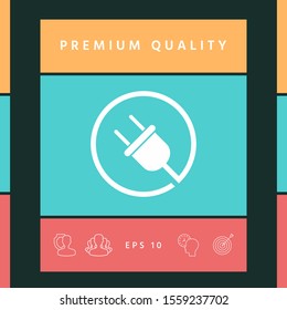 Plug in round icon. Graphic elements for your design