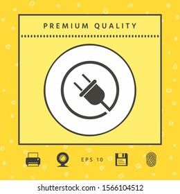 Plug in round icon. Graphic elements for your design