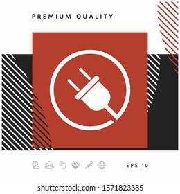 Plug in round icon. Graphic elements for your design