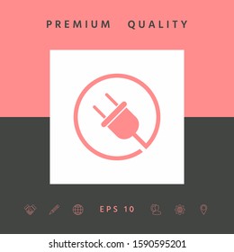 Plug in round icon. Graphic elements for your design