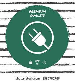 Plug in round icon. Graphic elements for your design