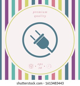 Plug in round icon. Graphic elements for your design