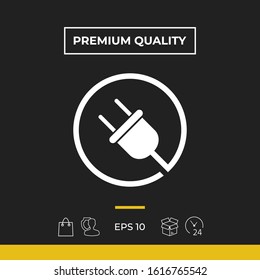 Plug in round icon. Graphic elements for your design