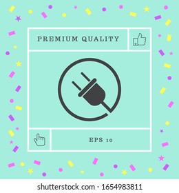 Plug in round icon. Graphic elements for your design