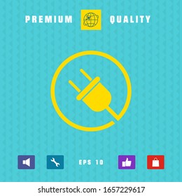 Plug in round icon. Graphic elements for your design
