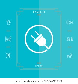 Plug in round icon. Graphic elements for your design