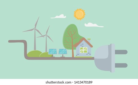 Plug and save energy icon set design Plug and save energy icon set design
