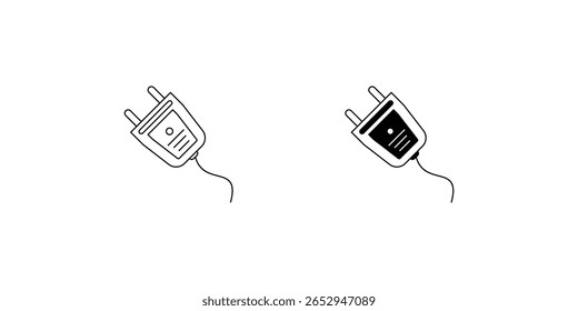 plug set icon with white background vector stock illustration