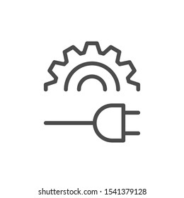 Plug setting line outline icon