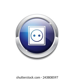 Plug Sign Blue Vector Icon Button