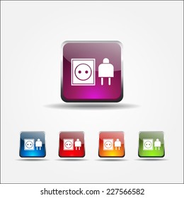 Plug Sign Colorful Vector Icon Design