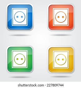 Plug Sign Colorful Vector Icon Design