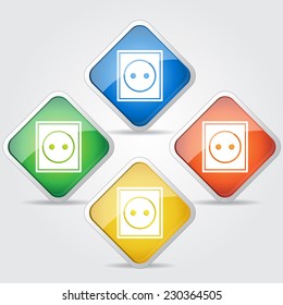 Plug Sign Colorful Vector Icon Design