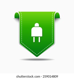 Plug Sign Green Vector Icon Design