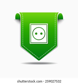 Plug Sign Green Vector Icon Design