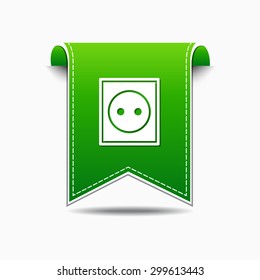 Plug Sign Green Vector Icon Design