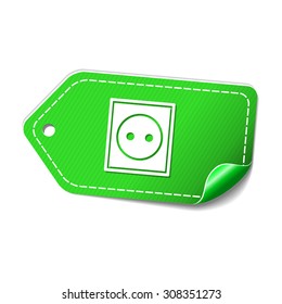 Plug Sign Green Vector Icon Design