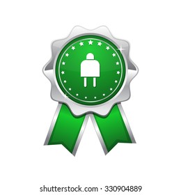 Plug Sign Green Vector Icon Design