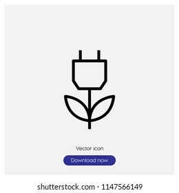 Plug sign icon in trendy flat style isolated on grey background, modern symbol vector illustration for web