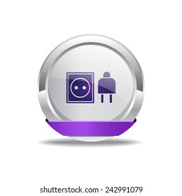 Plug Sign Purple Vector Icon Button