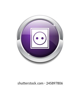 Plug Sign Purple Vector Icon Button