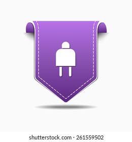 Plug Sign Purple Vector Icon Design
