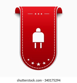 Plug Sign Red Vector Icon Design