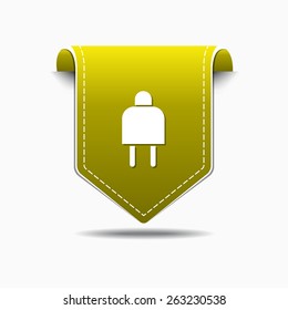 Plug Sign Yellow Vector Icon Design