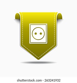 Plug Sign Yellow Vector Icon Design