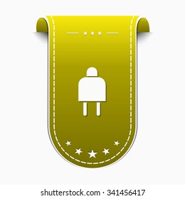 Plug Sign Yellow Vector Icon Design