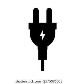 Plug silhouette vector icon sign symbol illustration design.
