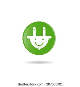 plug smile icon,select electricity for save the world