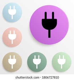 plug socket badge color set. Simple glyph, flat vector of web icons for ui and ux, website or mobile application