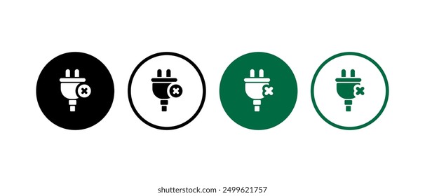 plug socket connect, disconnect icon for web design.	