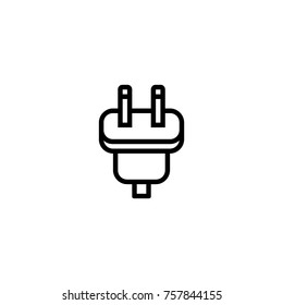 Plug socket electric energy cable vector illustration line icon symbol