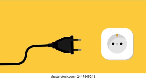 Plug and socket, electricity - banner, background - vector illustration	