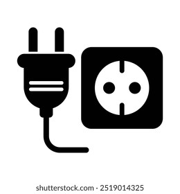 Plug and socket flat vector icon design. Plug and socket symbol and clip art design