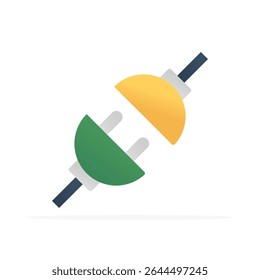 Plug and socket icon, colored flat vector. Modern and minimalist design.