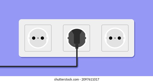 Plug with socket icon. Connection. Electricity. Vector on isolated background. EPS 10.