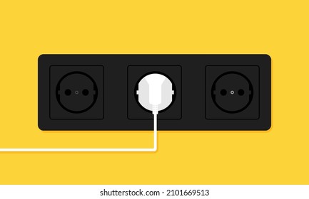 Plug with socket icon. Connection. Electricity. Vector on isolated background. EPS 10.