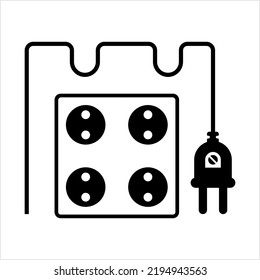 Plug Socket Icon, Electric Plug Socket Icon Vector Art Illustration